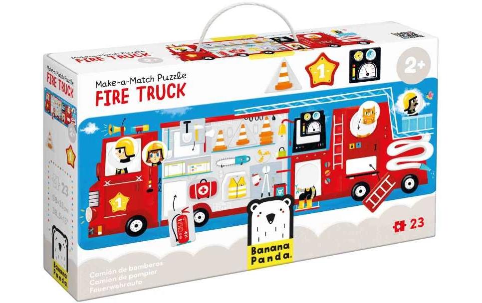 Banana Panda Puzzle Make-a-Match Fire Truck Puzzle XL Pappe 23 Teile