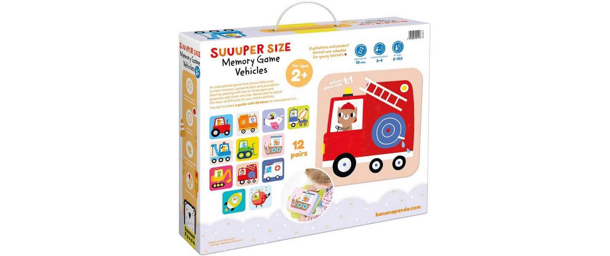 Banana Panda Memo-Spiel Suuuper Size Fahrzeuge Pappe 24 Teile