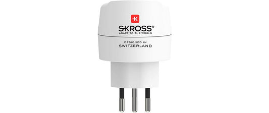 SKROSS Reiseadapter Europe to Switzerland + Italy + Brazil