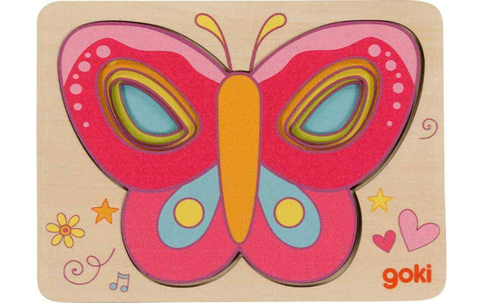 Goki Schichtenpuzzle Schmetterling 15 x 11 x 1.7 cm