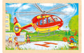 Goki Einlegepuzzle Hubschrauber/Feuerwehr 30 x 20 cm