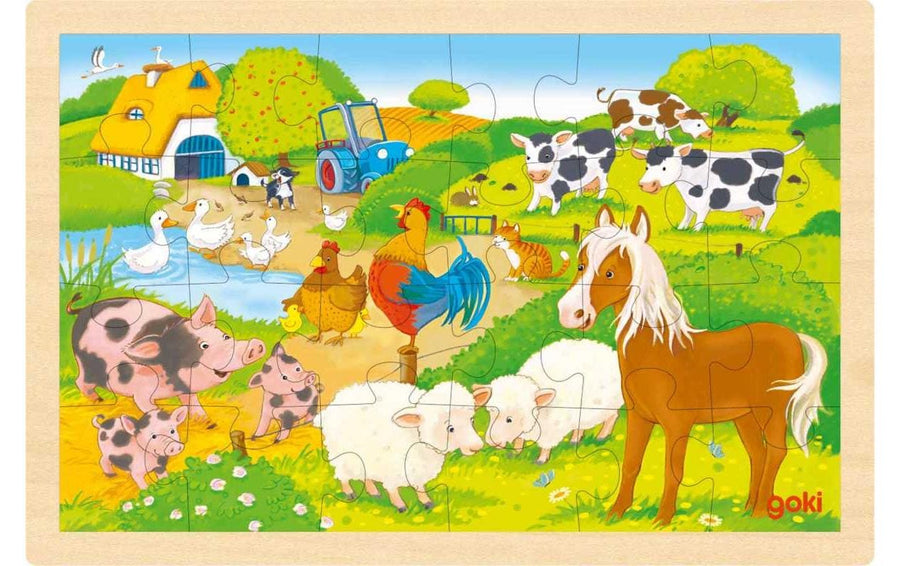 Goki Einlegepuzzle Bauernhof/Zoo 30 x 20 cm