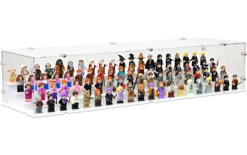 iDisplayit Acryl-Display 80 LEGO-Minifigur mit weissem Boden und Noppen