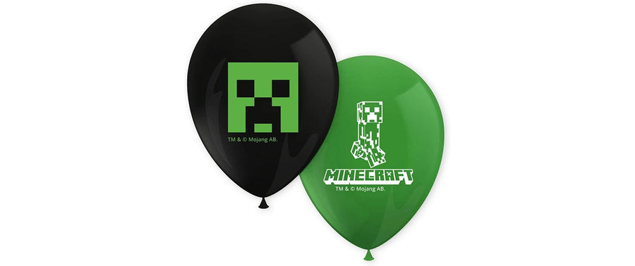 We fiesta Party Luftballon Minecraft Schwarz/Grün, 8 Stück