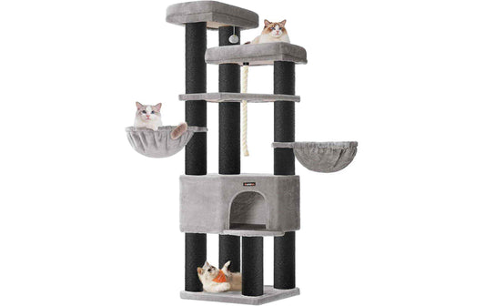 Feandrea Large Multi-Tier Cat Tree 55 x 55 x 195 cm