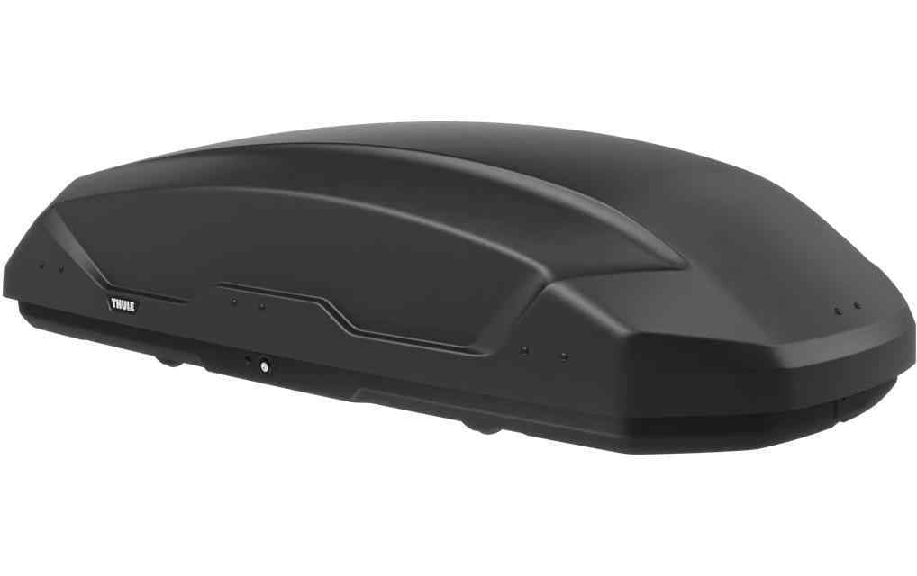 Thule Dachbox Pulse 2 M in Schwarz, stromlinienförmige Form mit seitlichem Verschluss