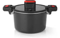 GOURMETmaxx Energiespartopf Aluminium 5,8 L schwarz/rot