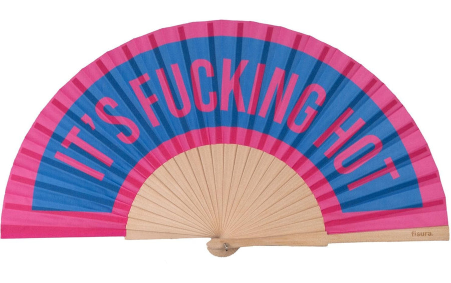 Fisura Handfächer It`s Fucking Hot Pink/Blau