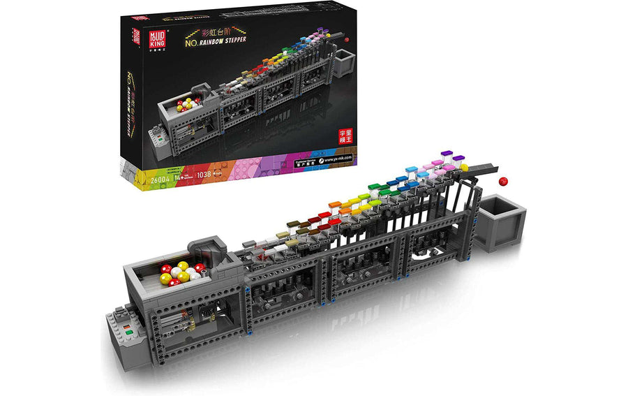 Mould King Rainbow Stepper Bunte Kugelbahn Klemmbausteine motorisiert