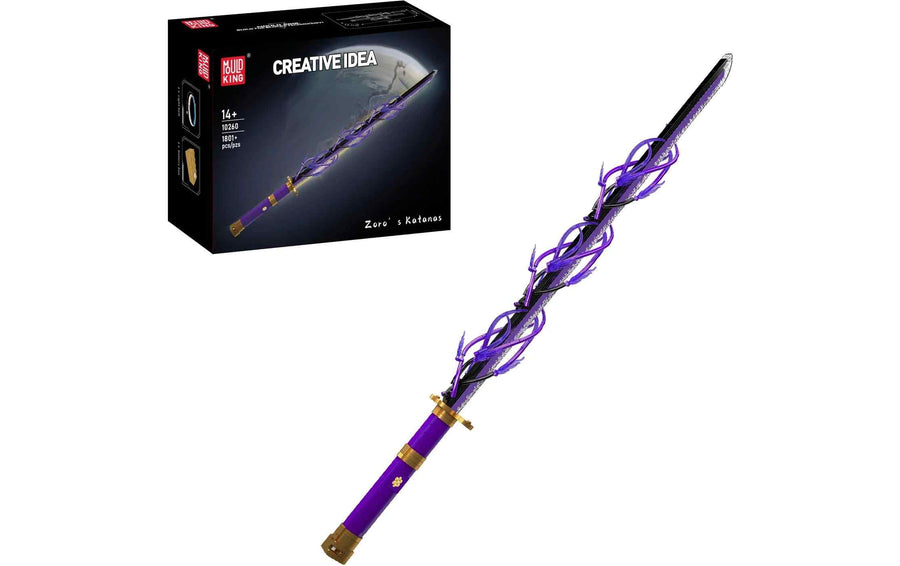 Mould King Zoro's Katana 3 Anime Manga Lila Gold beleuchtet