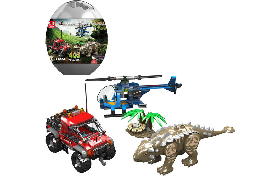Mould King Ankylosaurus Hubschrauber und Offroad-Camp Dinosaurier-Fans