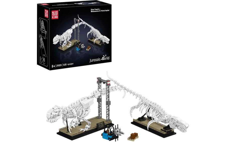 Mould King Mosasaurus und Velociraptor Dinosaurier-Fossilienskelette