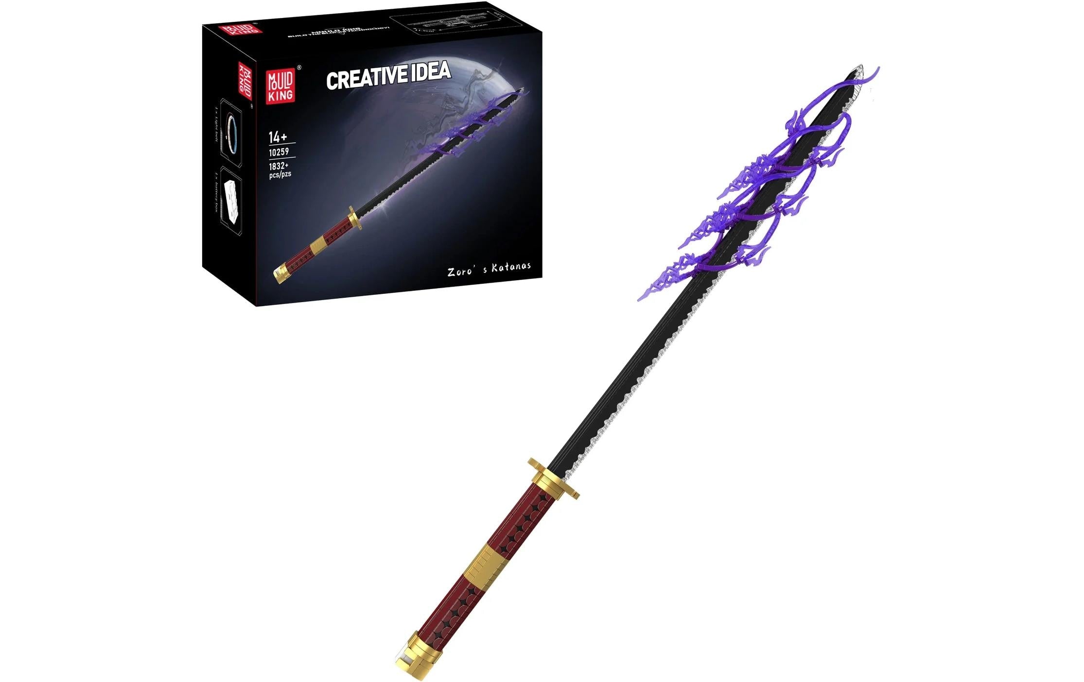 Mould King Zoro's Katana 2 Anime Katana Set mit Beleuchtung