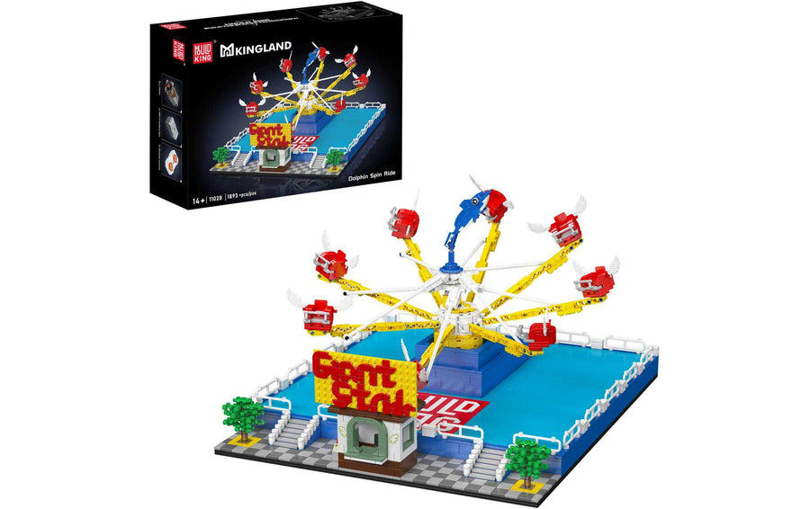 Mould King Dolphin Spin Ride Elektrisches Ozean-Themen-Karussell