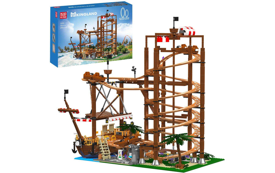 Mould King Double Helix Rollercoaster mit Elektroantrieb