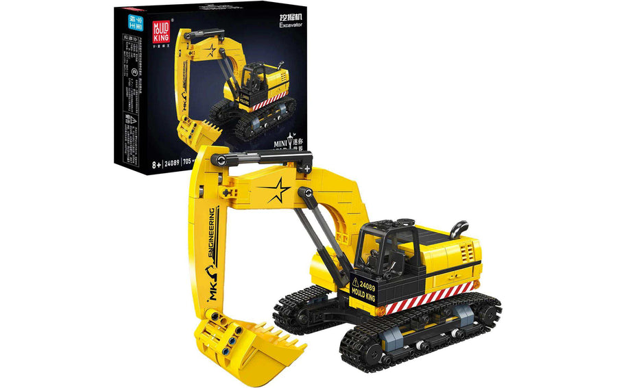 Mould King Mini-Bagger Baumaschinen-Modell aus Klemmbausteinen