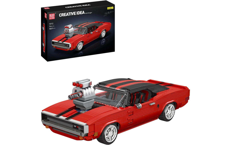 Mould King Muscle Car Charger Auto-Fans Massstab 1:12 Rot-Schwarz