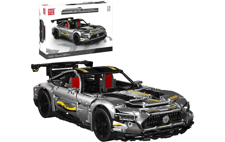 Mould King Quick Sliver Sportwagen Modell Massstab 1:8 Silber