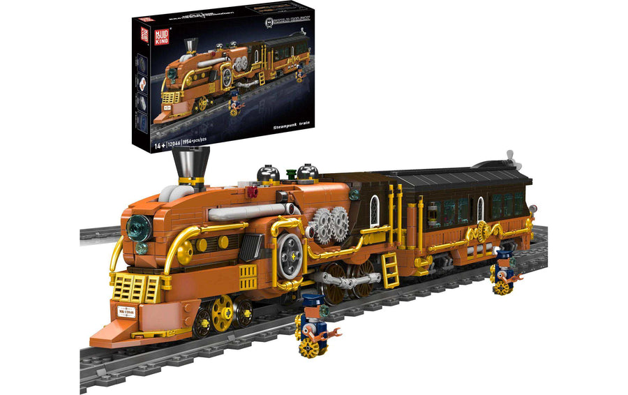 Mould King Steampunkzug Eisenbahn Steampunk-Stil