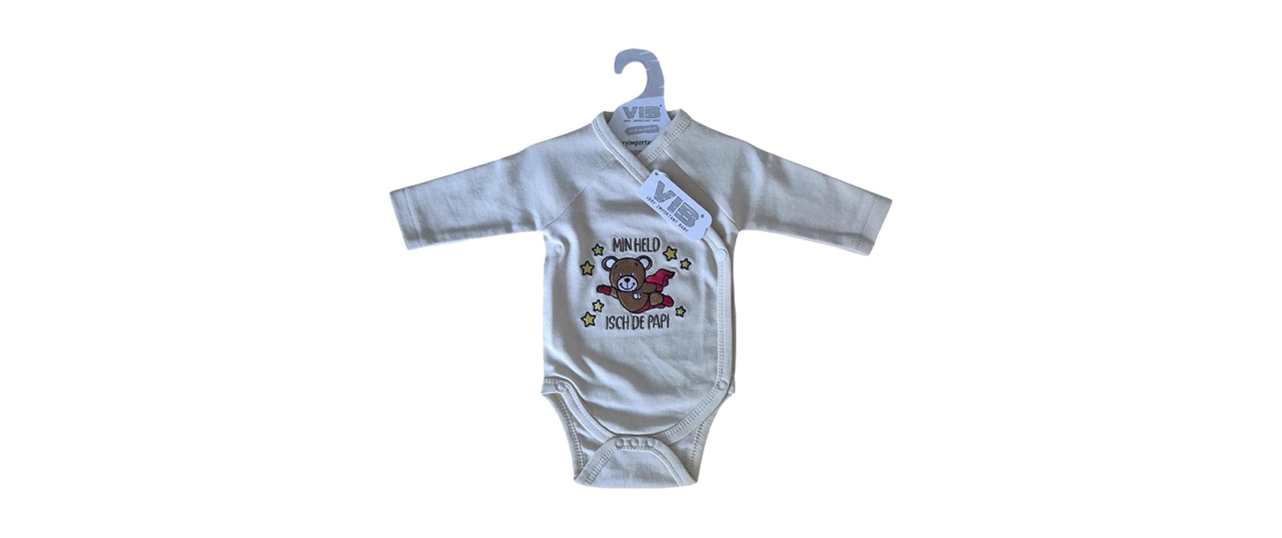 Very Important Baby Langarm-Wickelbody Min Held isch de Papi Gr. 56
