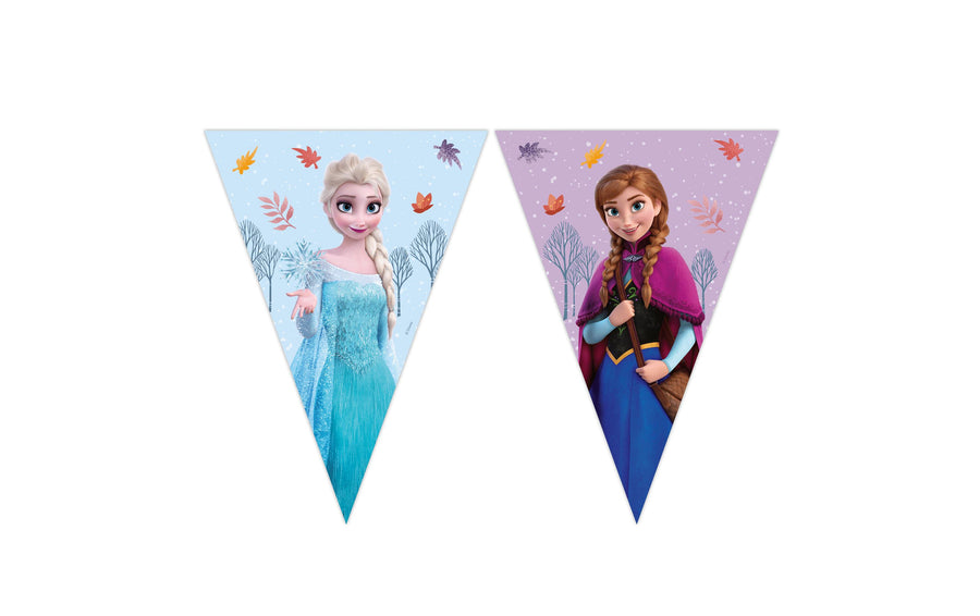 We fiesta Party Girlande Flaggen Frozen 2.3 m, Mehrfarbig