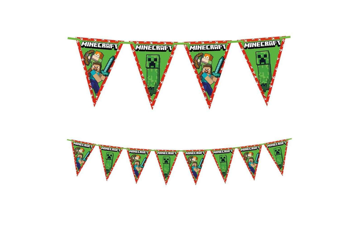 We fiesta Party Girlande Flaggen Minecraft 2.3 m, Grün