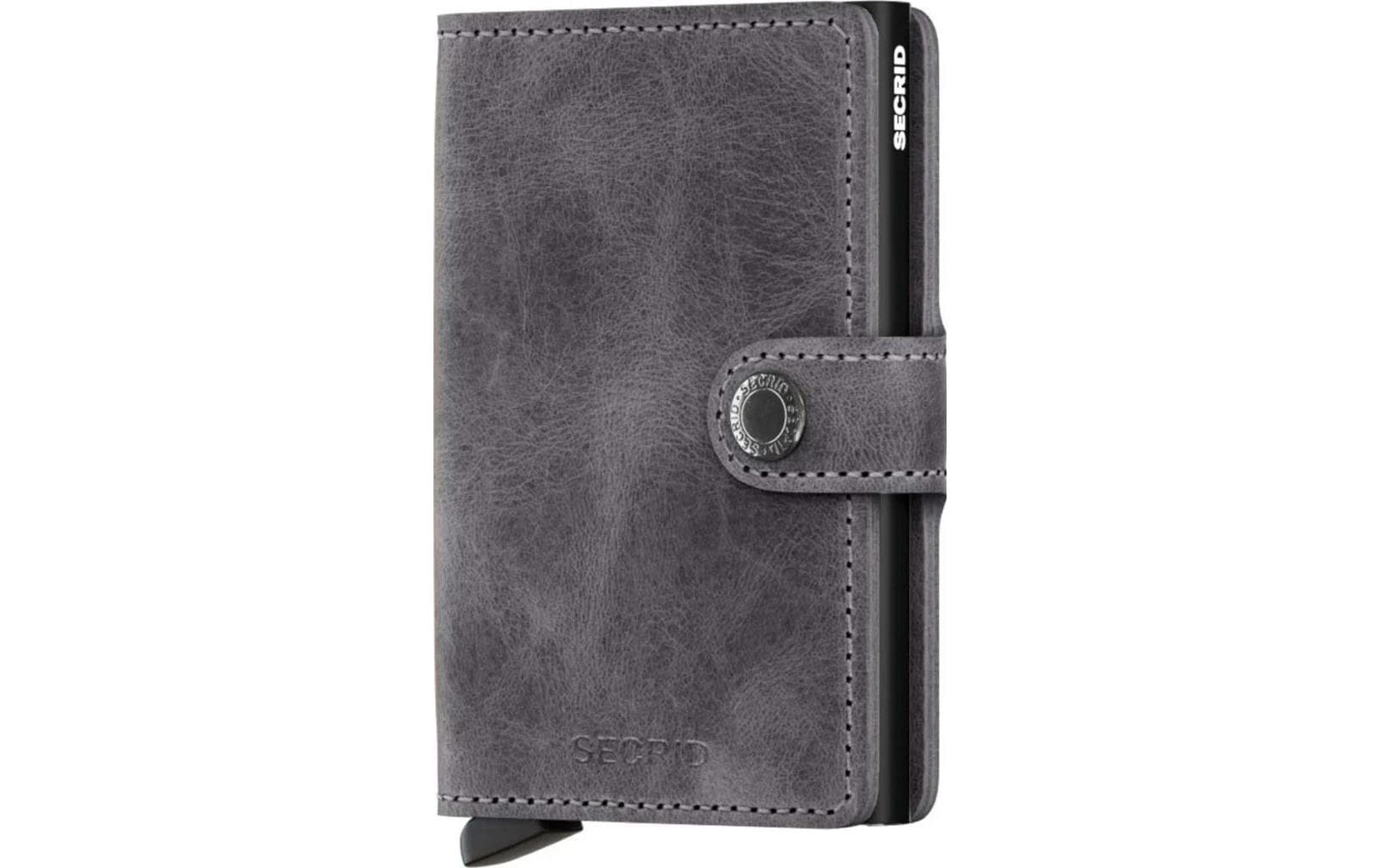 SECRID Portemonnaie Miniwallet Vintage Grau-Schwarz