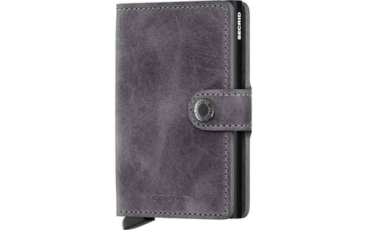 SECRID Portemonnaie Miniwallet Vintage Grau-Schwarz