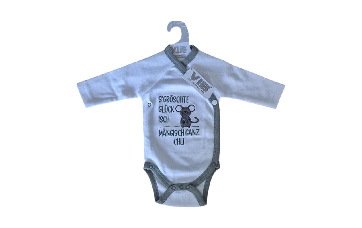 Very Important Baby Langarm-Wickelbody S`gröschte Glück isch Gr. 56