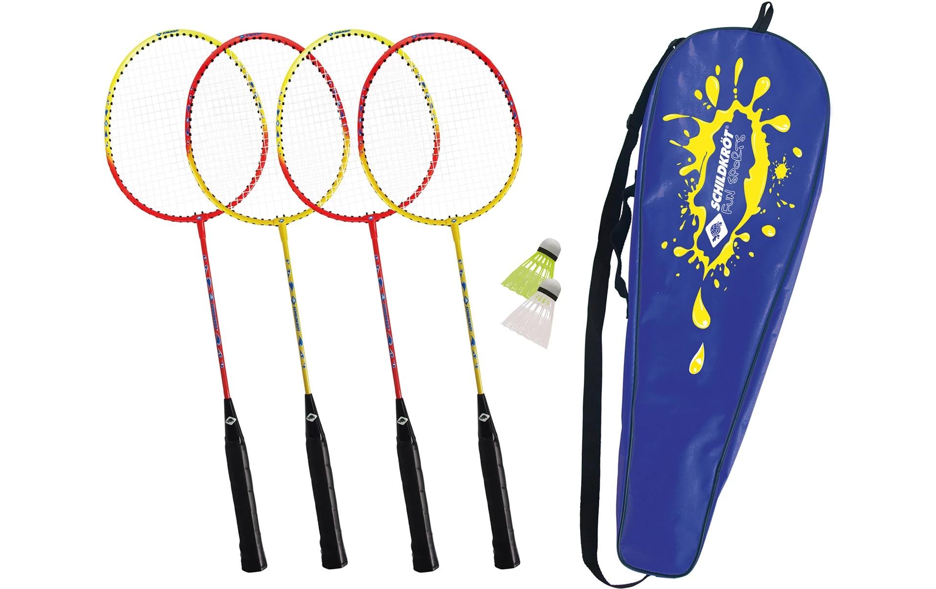 Schildkröt Funsports Schildkröt Federball Set 4-Player 4 Schläger, 2 Federbälle,