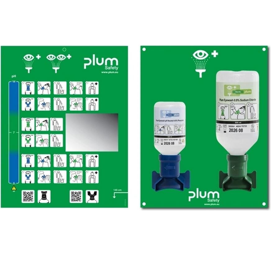 PLUM Augen Notfallstation 200 ml pH Neutral, 500 ml NaCl