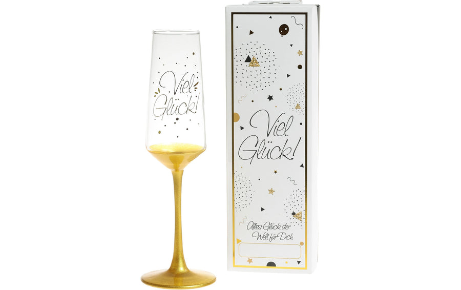 Trendcompany Sektglas Viel Glück
