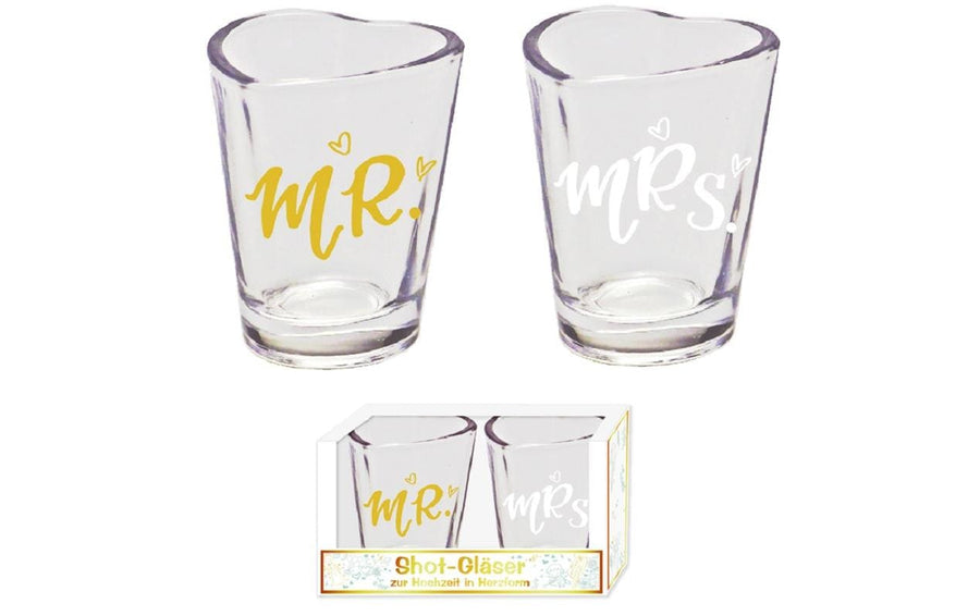 Trendcompany Schnapsgläser Mr & Mrs (2er Set)