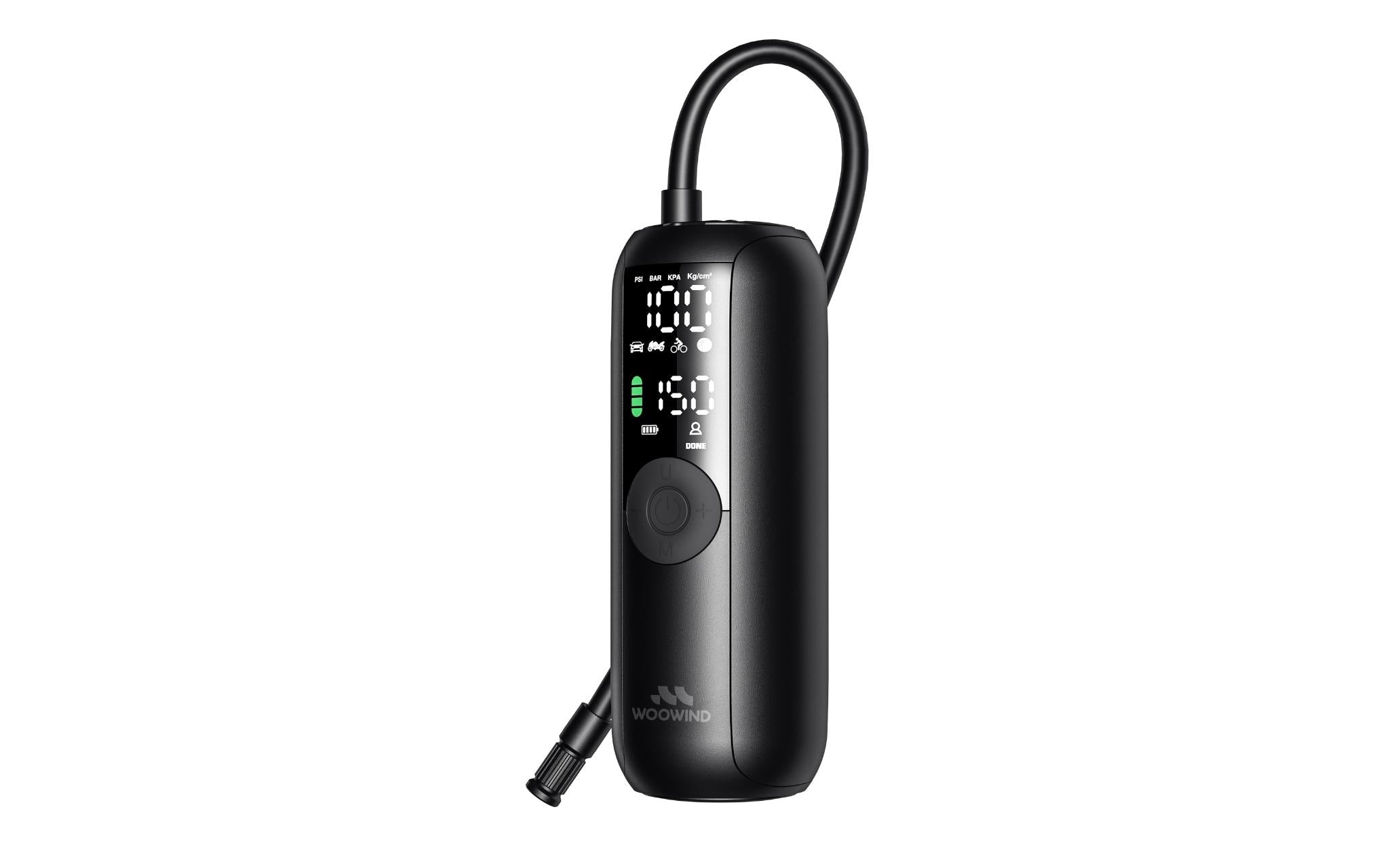 Woowind LP1 Portable & Smarte Luftpumpe Velopumpe, 10 Bar, 4.000mAh, 27 W