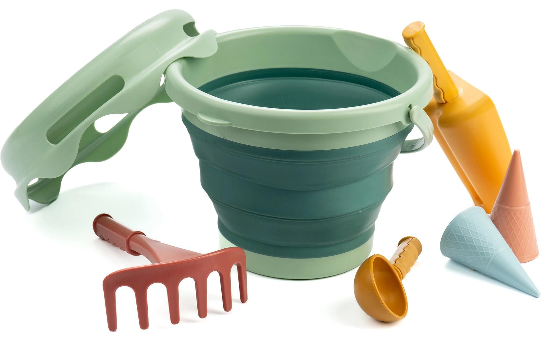 Schildkröt Funsports Schildkröt 7in1 Sand Toys Falteimer Set green