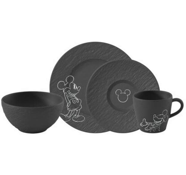 Villeroy & Boch Manufacture Rock Mickey Mouse Frühstück-Set, 4-teilig