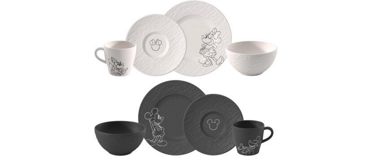 Villeroy & Boch Manufacture Rock – Mickey Mouse Frühstücks-Set, 8-teilig