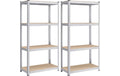 Wohnregale 2er-Set mit 4 Ablagen Silber Songmics