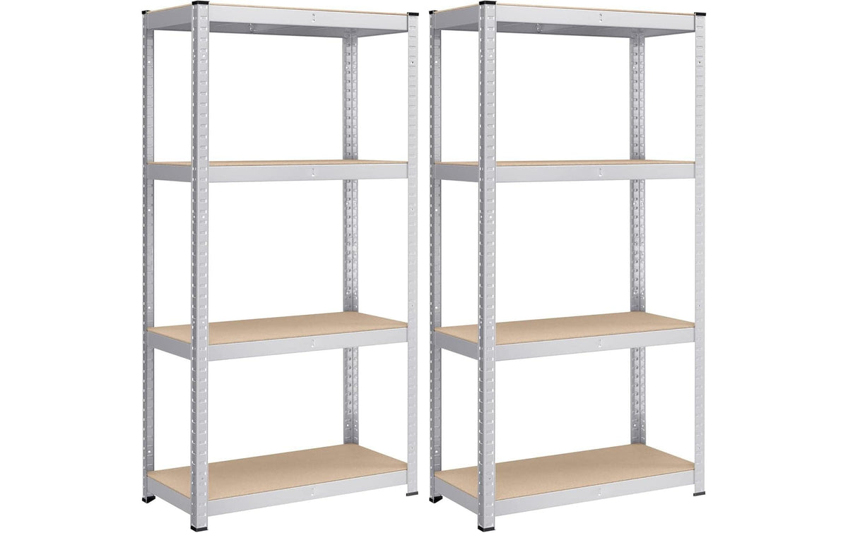 Wohnregale 2er-Set mit 4 Ablagen Silber Songmics