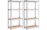 Songmics Wohnregal Set 2er, 80 x 160 x 40 cm, Silber