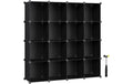 Wohnregal Zusammensteckbar Schwarz 31x123x123 cm Songmics