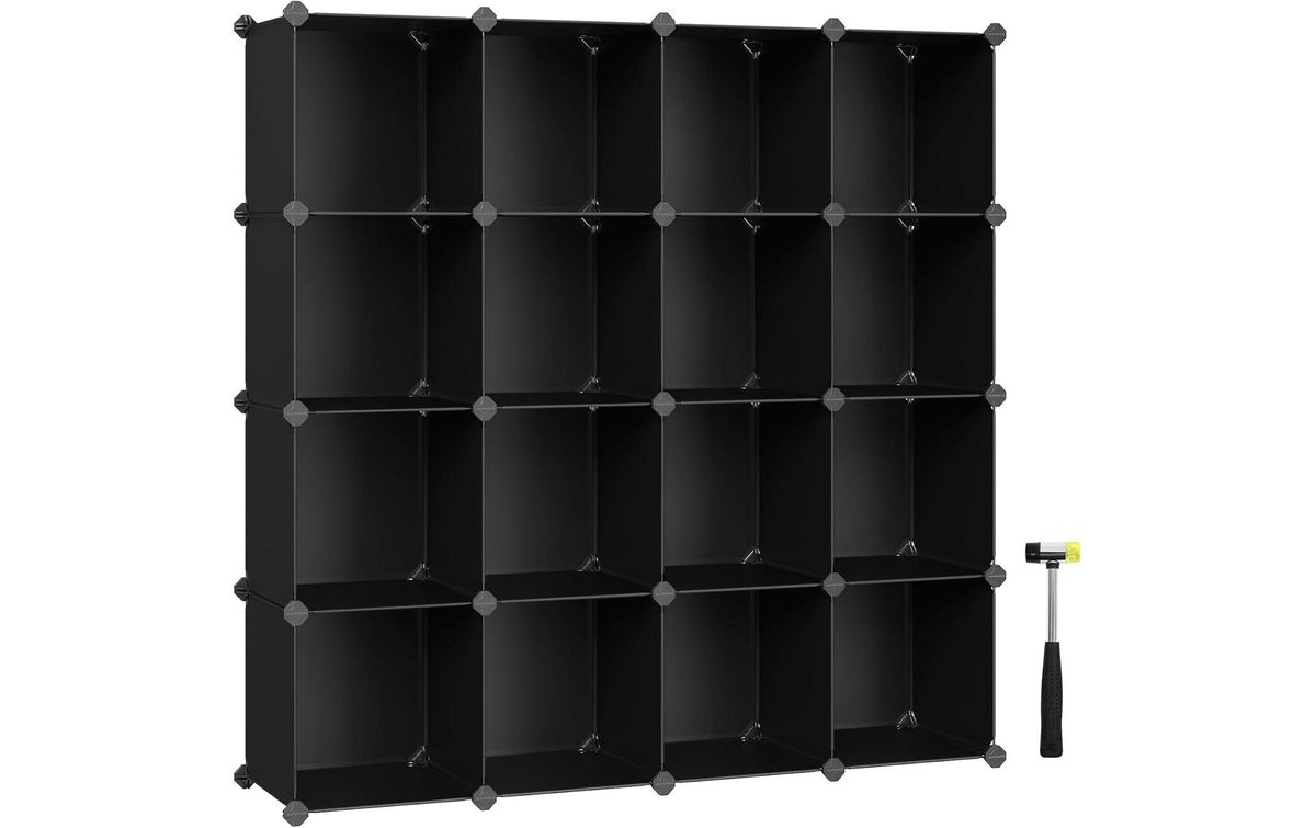 Wohnregal Zusammensteckbar Schwarz 31x123x123 cm Songmics