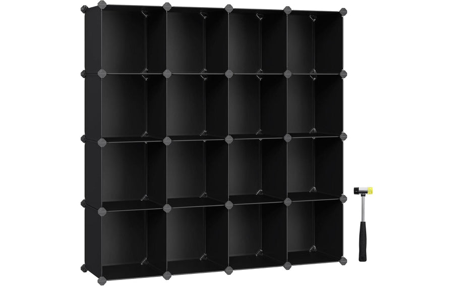 Wohnregal Zusammensteckbar Schwarz 31x123x123 cm Songmics