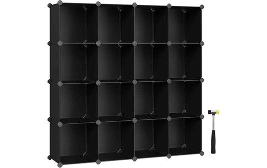 Songmics Wohnregal zum Zusammenstecken 123 x 31 x 123 cm Schwarz