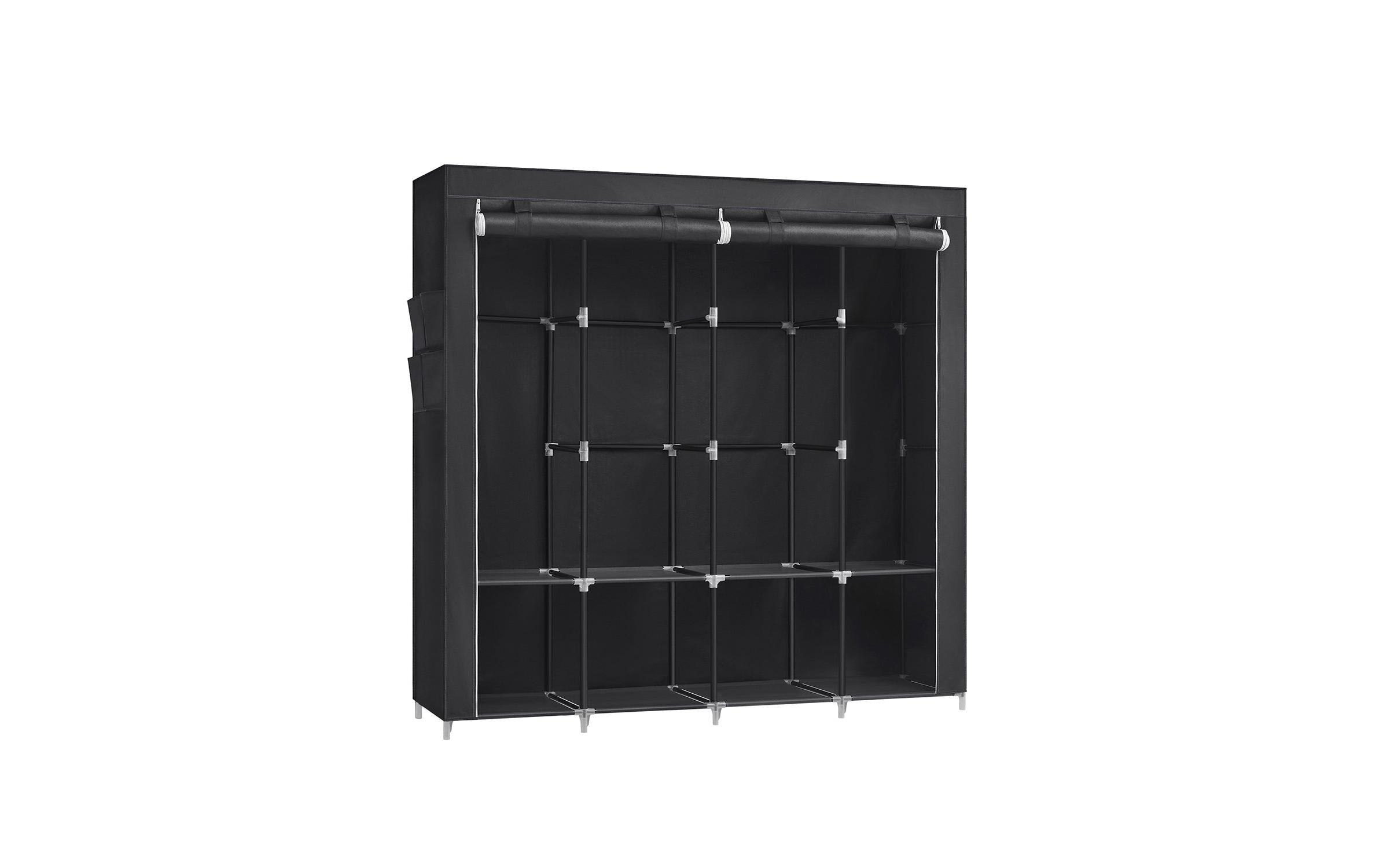 Songmics SchrankSchwarz,2hochrollbare Türen 170x45x167 cm, Stahl, Kunsstoff