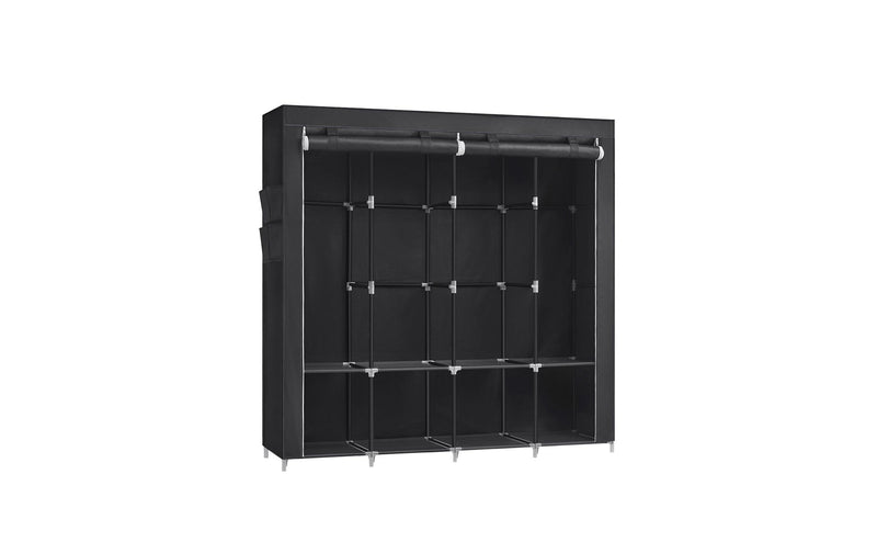 Songmics SchrankSchwarz,2hochrollbare Türen 170x45x167 cm, Stahl, Kunsstoff