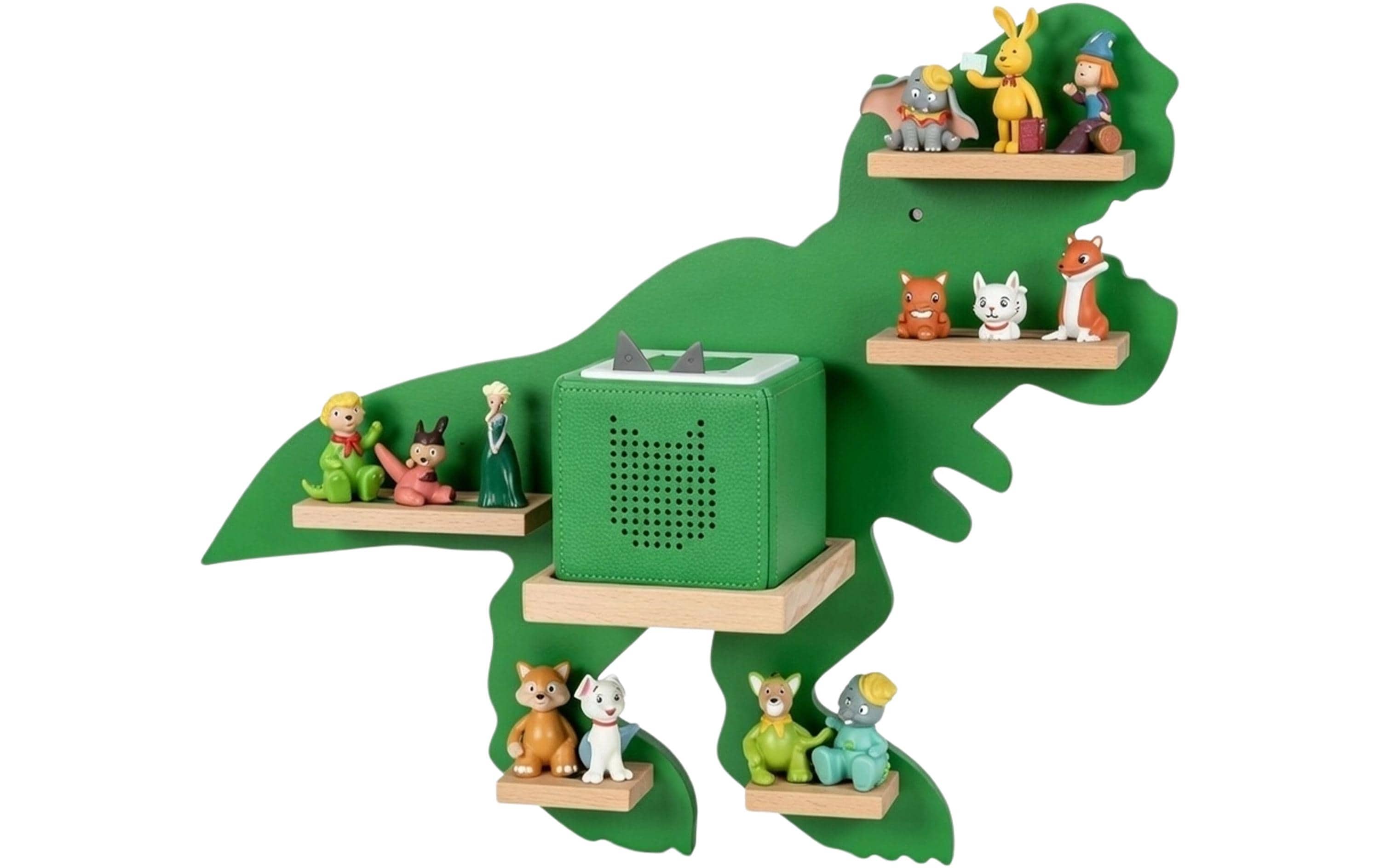 relaxdays Kinderregal Toniebox Dino Grün