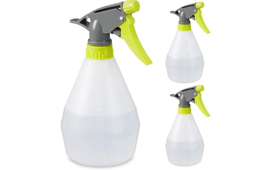 relaxdays Pflanzensprühflaschen, Weiss / Grün, 500 ml, 3 Stück