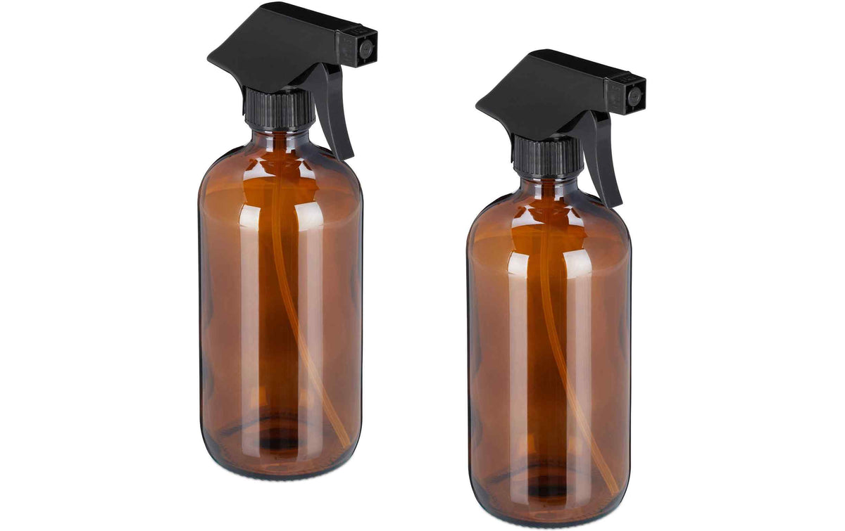 relaxdays Sprühflaschen 500 ml, Braun, 2 Stück