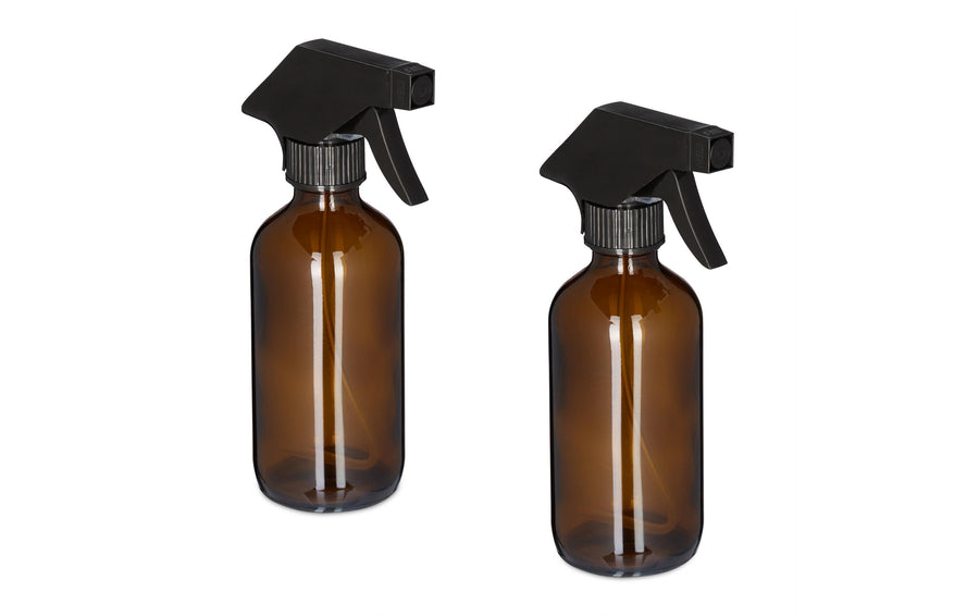 relaxdays Sprühflaschen 230 ml, Braun, 2 Stück